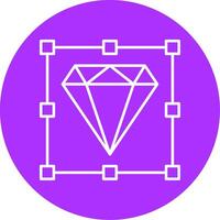 diamante línea multicírculo icono vector