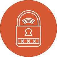 Smart Lock Line Multicircle Icon vector