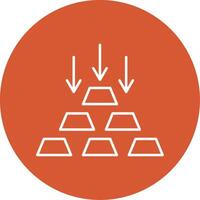 Gold Ingot Line Multicircle Icon vector