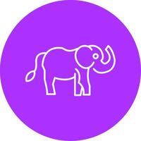 elefante línea multicírculo icono vector