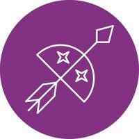 Bow And Arrow Line Multicircle Icon vector