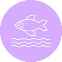 Fish Line Multicircle Icon vector