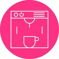 Coffe Maker Line Multicircle Icon vector