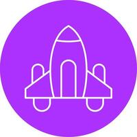 Spaceship Line Multicircle Icon vector