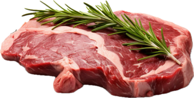 AI generated fresh raw meat with rosemary and spices png