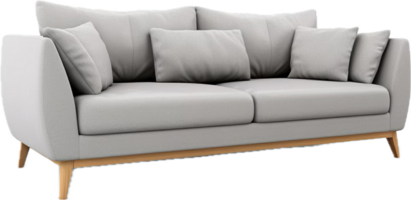 AI generated gray sofa png