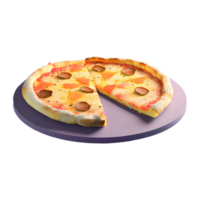 AI generated Freshly baked pizza with a cut slice isolated on transparent background png