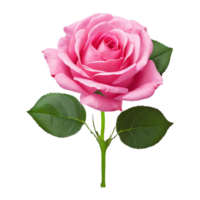 AI generated Fresh pink rose isolated on transparent background png