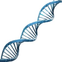 AI generated 3d blue dna helix sequence element isolated on transparent background png