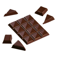 ai généré délicieux foncé Chocolat pièces isolé sur transparent Contexte png