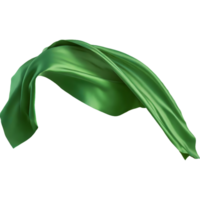 AI generated Flying green silk fabric isolated on transparent background png