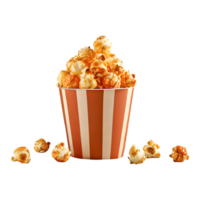 AI generated Tasty caramel glazed popcorn isolated on transparent background png