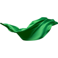 AI generated Flying green silk fabric isolated on transparent background png