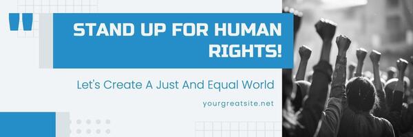 Human Rights Activism Blue X Banner template