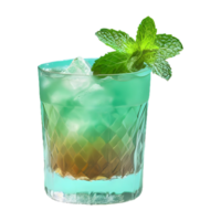 AI generated Tasty mint julep cocktail glass isolated on transparent background png