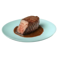 ai generado sabroso A la parrilla carne de vaca filete filete aislado en transparente antecedentes png