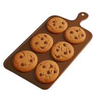 AI generated Baking delicious chocolate chip cookies isolated on transparent background png