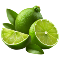 ai généré citron vert isolé des fruits sur transparent Contexte png