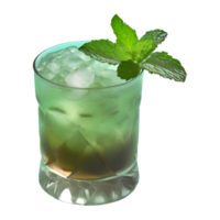 ai generato gustoso menta julep cocktail bicchiere isolato su trasparente sfondo png