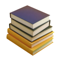 AI generated Books stacked isolated on transparent background png