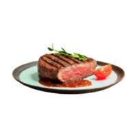 ai generiert lecker gegrillt Rindfleisch Filet Steak isoliert auf transparent Hintergrund png