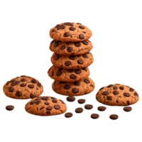 AI generated Baking delicious chocolate chip cookies isolated on transparent background png