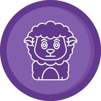 Embarrassed Solid Purple Circle Icon vector