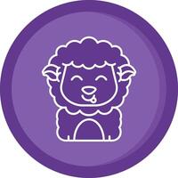 Tongue Solid Purple Circle Icon vector