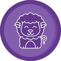 Thinking Solid Purple Circle Icon vector