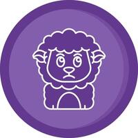 Sad Solid Purple Circle Icon vector