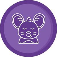 Tongue Solid Purple Circle Icon vector