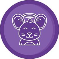 Angel Solid Purple Circle Icon vector