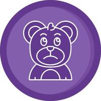 Sad Solid Purple Circle Icon vector