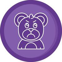 Angry Solid Purple Circle Icon vector