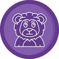 Embarrassed Solid Purple Circle Icon vector
