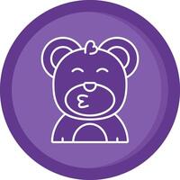 Kiss Solid Purple Circle Icon vector