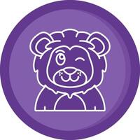 Wink Solid Purple Circle Icon vector