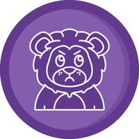 Angry Solid Purple Circle Icon vector