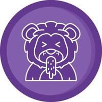 Vomit Solid Purple Circle Icon vector