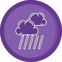 Rain Solid Purple Circle Icon vector
