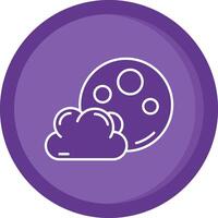 Moon Solid Purple Circle Icon vector