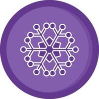 Snowflake Solid Purple Circle Icon vector