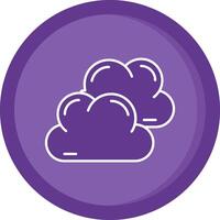 Overcast Solid Purple Circle Icon vector