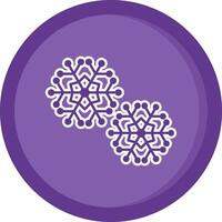 Snowflakes Solid Purple Circle Icon vector