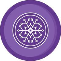 Winter Solid Purple Circle Icon vector