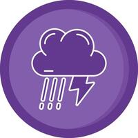 Thunder strom Solid Purple Circle Icon vector