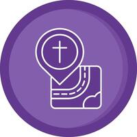 Iglesia sólido púrpura circulo icono vector