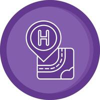hospital sólido púrpura circulo icono vector