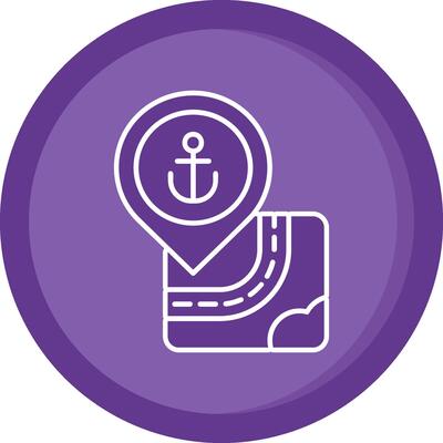 Port Solid Purple Circle Icon