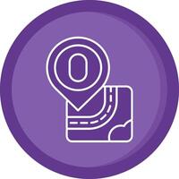 Zero Solid Purple Circle Icon vector